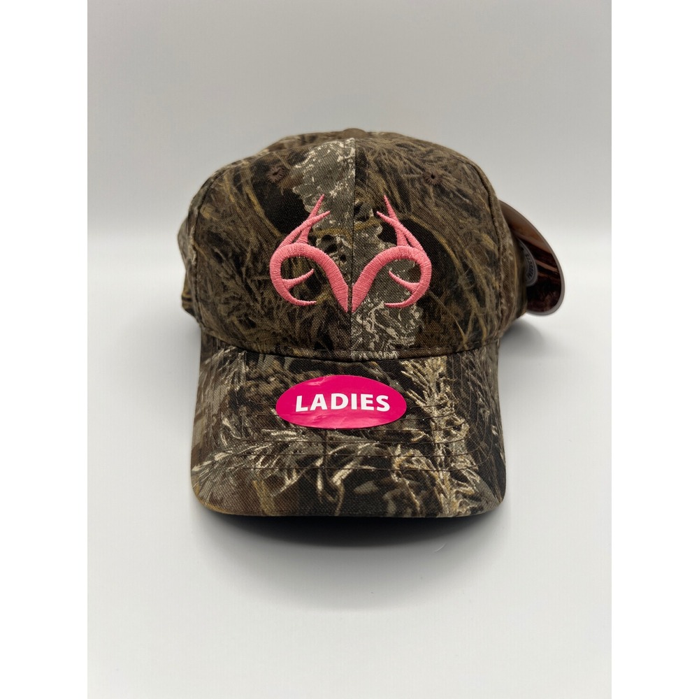 Realtree Camo Hat Womens Pink Antler Logo Snapback Baseball Cap Camouflage New